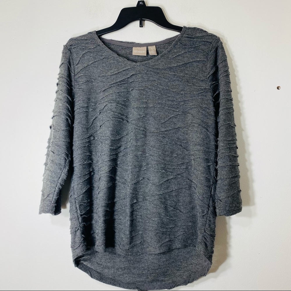Chico's Textured Gray Top